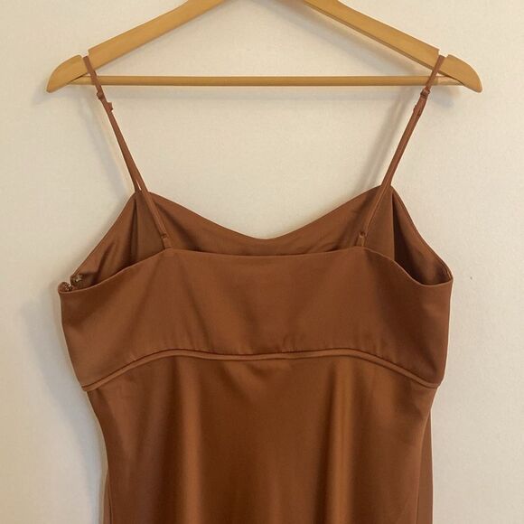 WAYF Cami Slip Midi Dress in Brown Size Large NWT - Picture 6 of 13